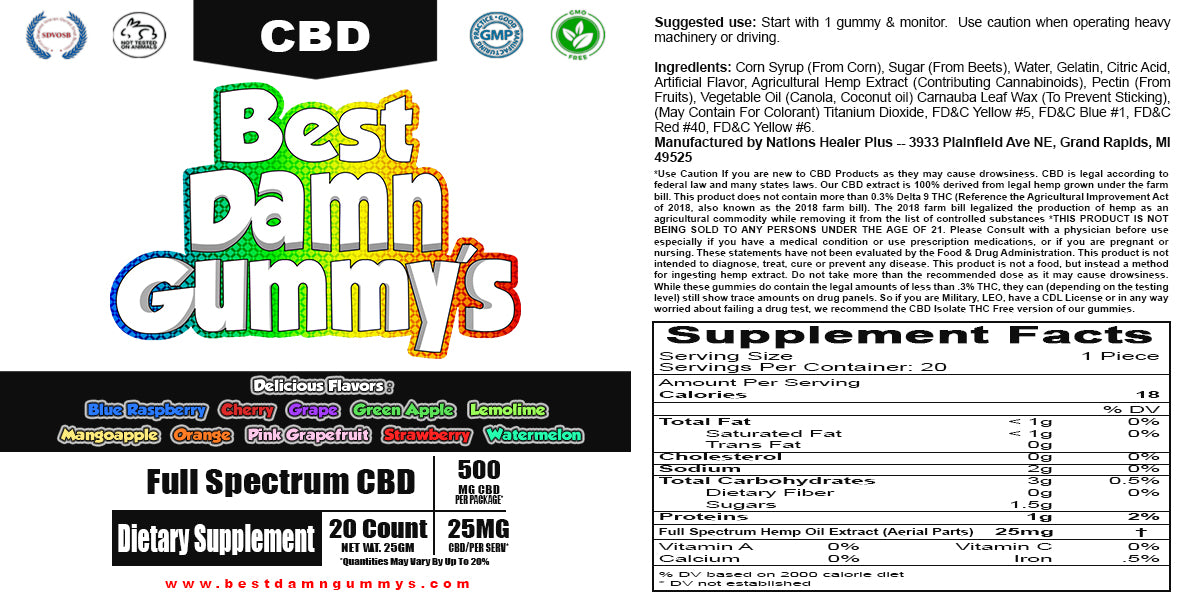 FULL SPECTRUM GUMMY'S *New Package* 25 mg