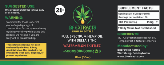 Full Spectrum Hemp Oil with Delta 8 THC