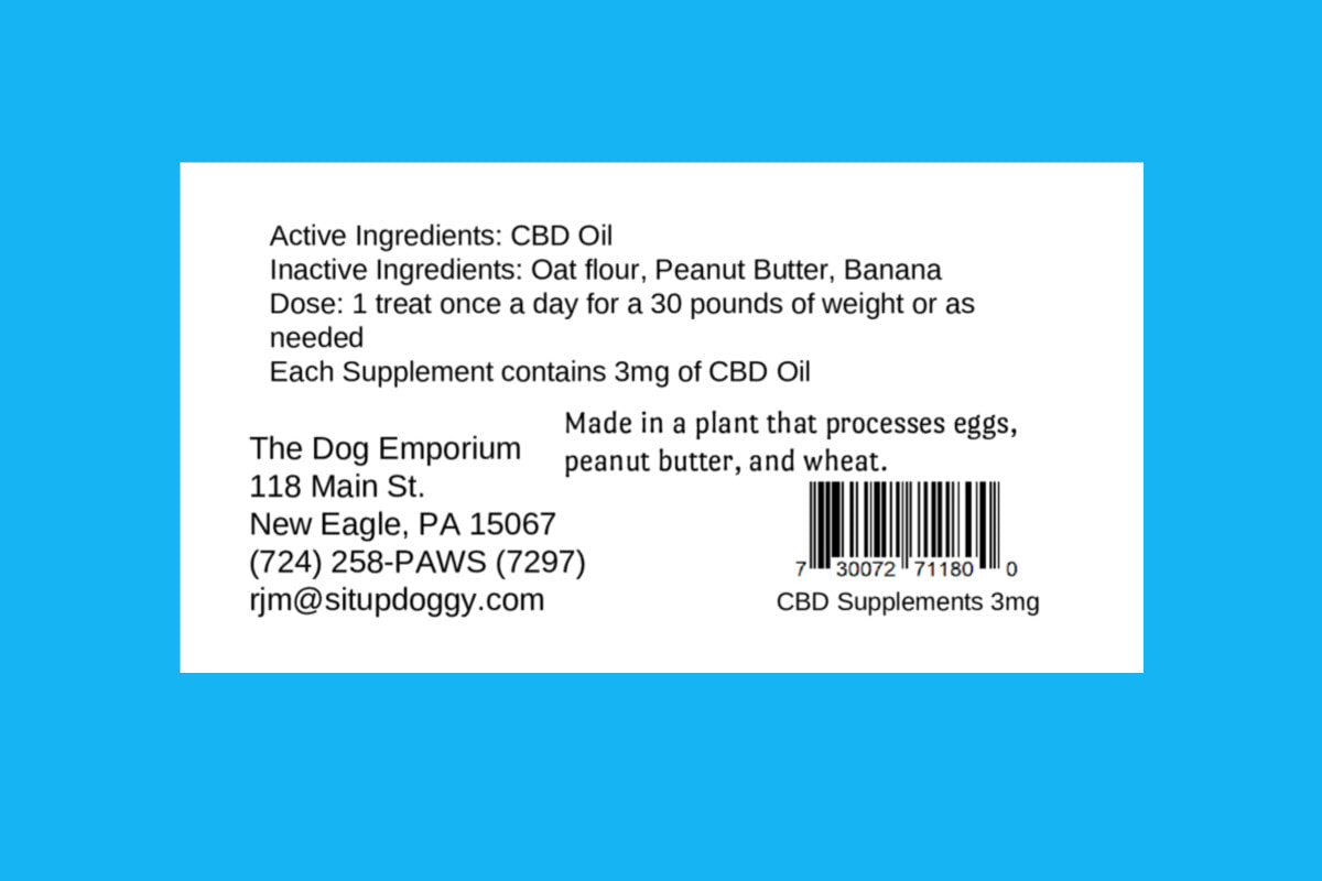 Hemp Extract Chews for Small Dogs Peanut Butter Banana